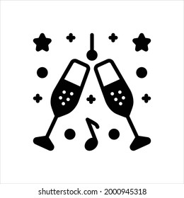 Icono negro vector para el aniversario