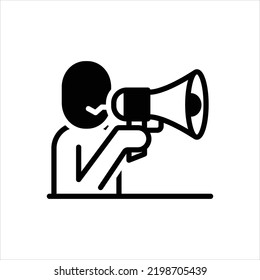 Icono negro vectorial para el anuncio