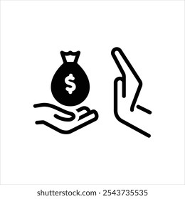 Icono negro del Vector para la anticorrupción