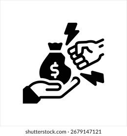 Vector black icon for anti corruption