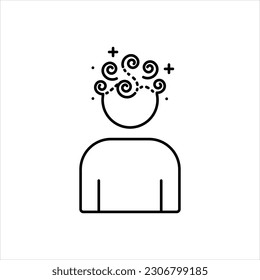 Icono negro vector para la ansiedad 