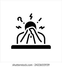 Icono negro vector para la ansiedad