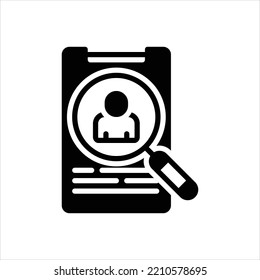 Vector black icon for applicant