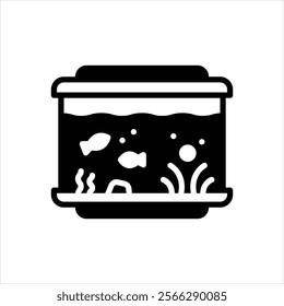 Vector black icon for aquarium