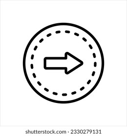 Vector black icon for arrow right