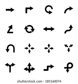 Vector black icon arrows icons on white background