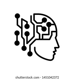 Vector black icon for artificial intelligence