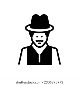 Icono negro vector para asiático