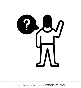 Vector black icon for ask