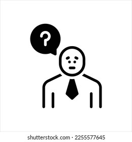 Vector black icon for asked