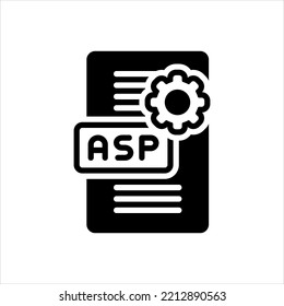 Vector black icon for asp