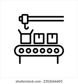 Vector black icon for assembly line