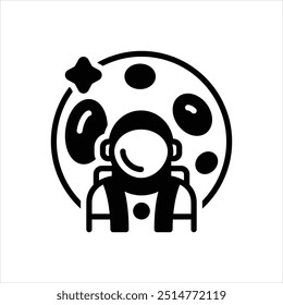 Ícone preto vetorial para astronauta