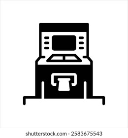 Vector black icon for atm