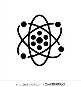 Ícone de vetor preto para átomos