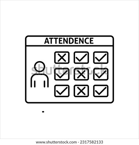 Vector black icon for attendence sheet