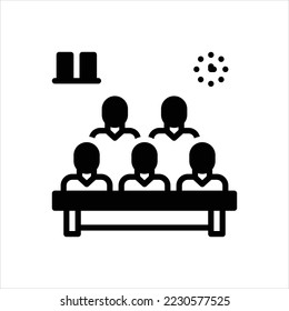 Vector black icon for attending