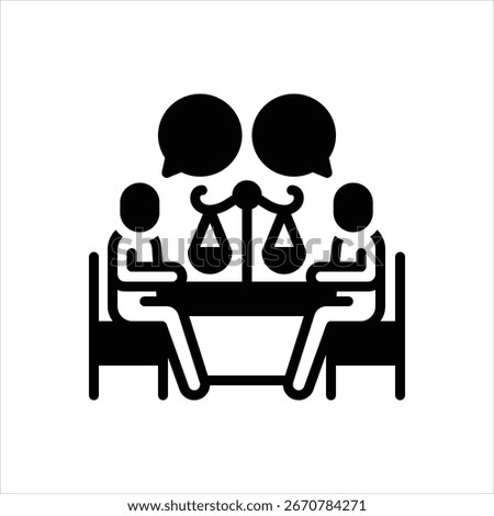 Vector black icon for attorney consultation