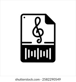 Vector black icon for audio file