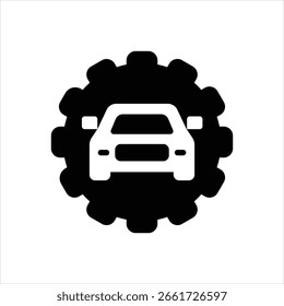 Icono negro del Vector para el artículo auto