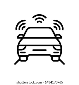 Vector black icon for autonomous car