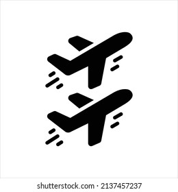 Icono negro vector para la aviación