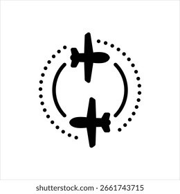 Schwarzes Vektorsymbol für die Luftfahrt