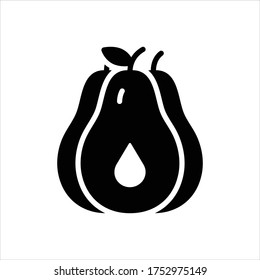 Vector black icon for avocado