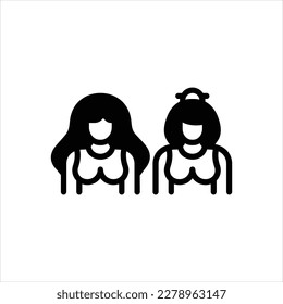 Vector black icon for babes