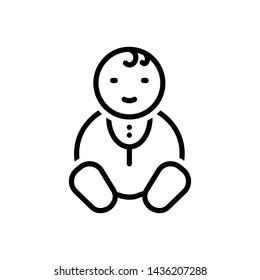 Vector black icon for baby
