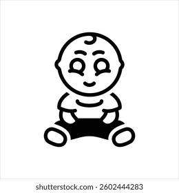 Vector black icon for baby