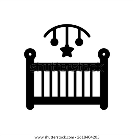 Vector black icon for baby bed
