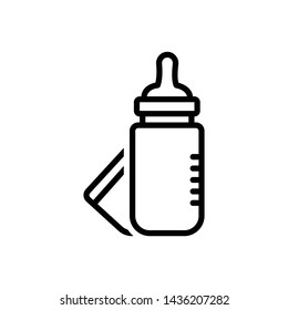 Vector black icon for baby bottle