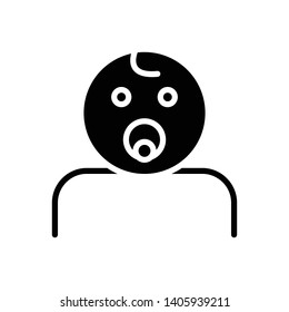 Vector black icon for baby boy
