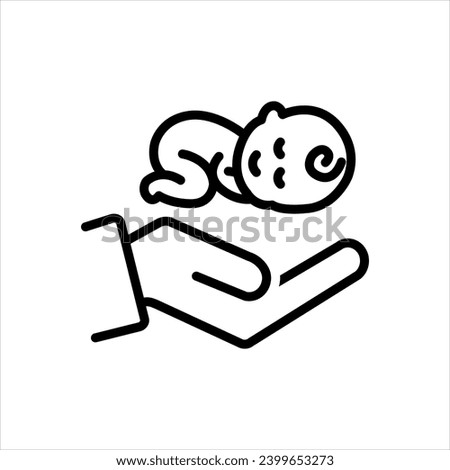 Vector black icon for baby care 