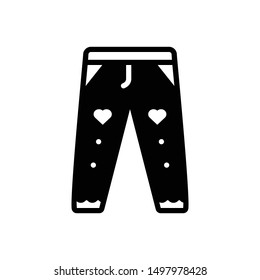 Vector black icon for baby pant