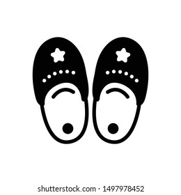 Vector black icon for baby slipper