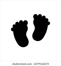 Icono negro del Vector para los pasos del bebé
