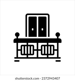 Vector black icon for balcony