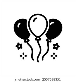 Vector black icon for balloons