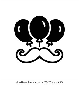 Vector black icon for balloons