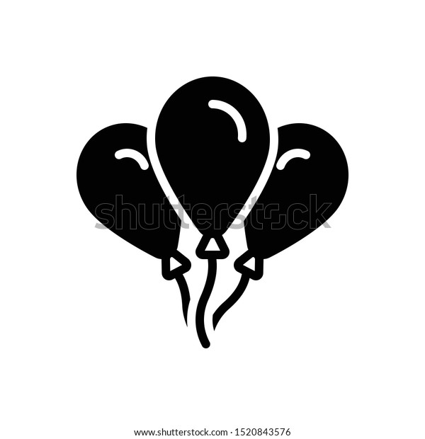 Vector Black Icon Balloons Stock Vector (Royalty Free) 1520843576 ...