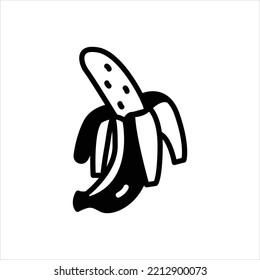 Icono negro vector para el plátano