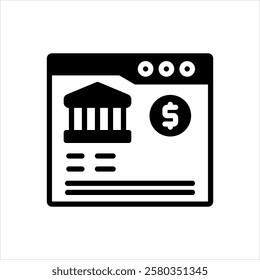 Vector black icon for bank reconciliation