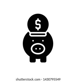 Vector black icon for banking