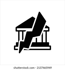 Icono negro vector de la bancarrota
