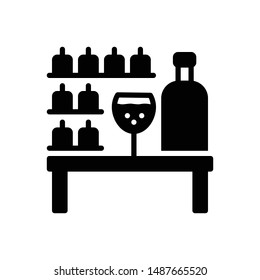 Vector black icon for bar