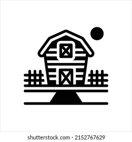 Icono negro vector para el granero