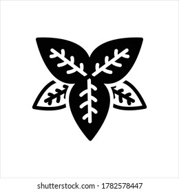 Vector black icon for basil