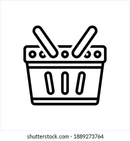 Vector black icon for basket